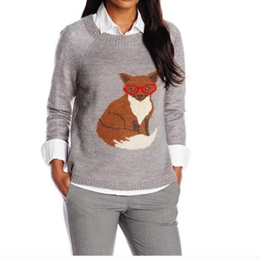 Woolrich Hipster Fox Wool Blend Crewneck Sweater Size Small